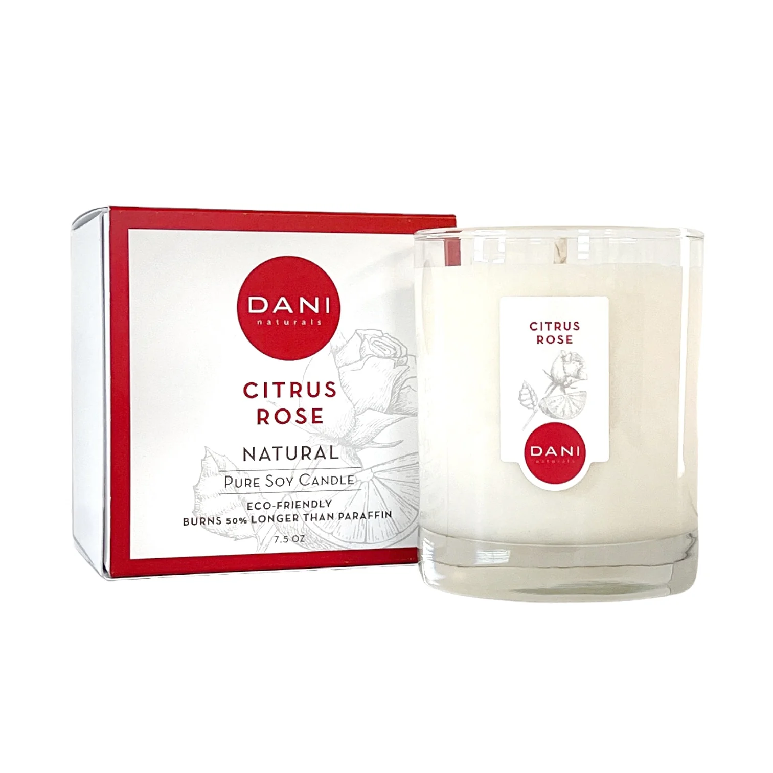 CITRUS ROSE GLASS CANDLE