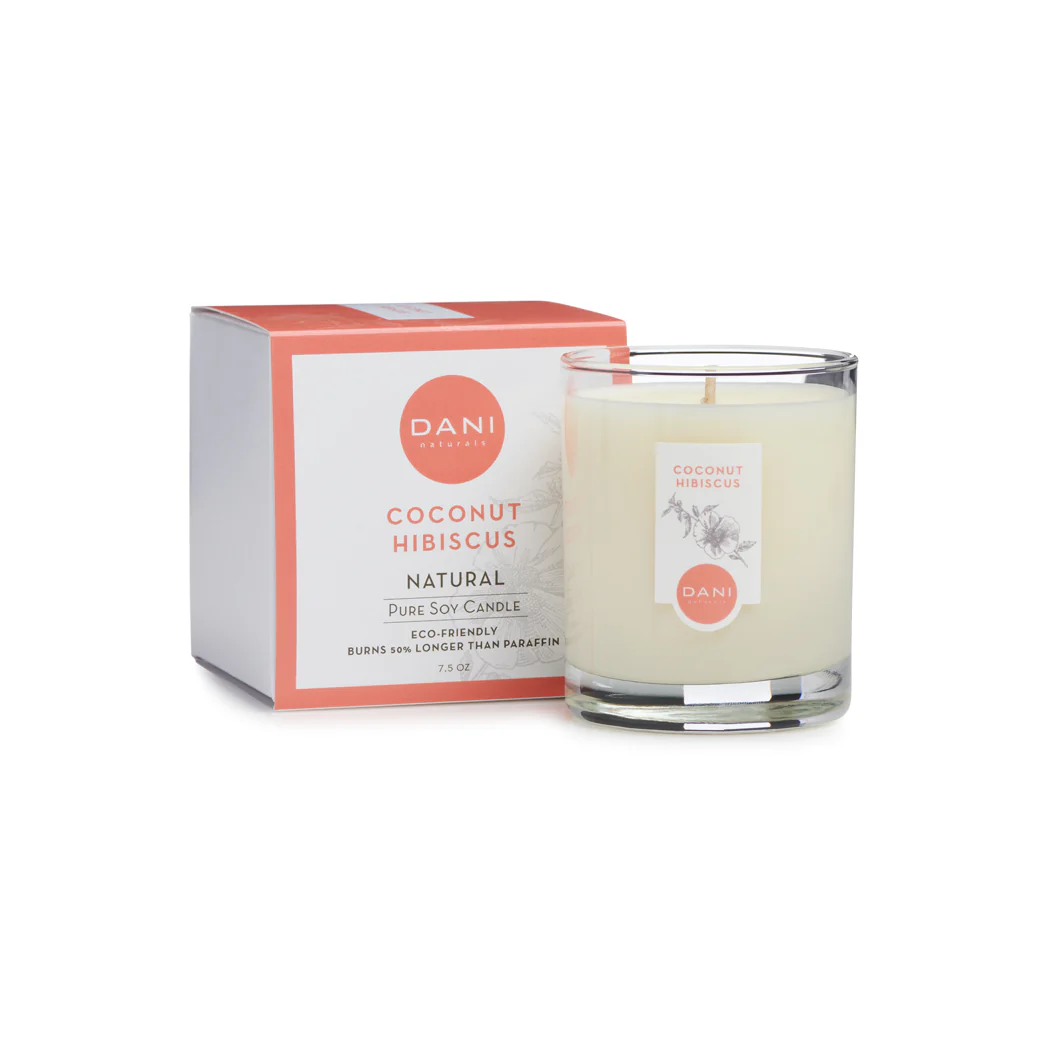 COCONUT HIBISCUS GLASS CANDLE